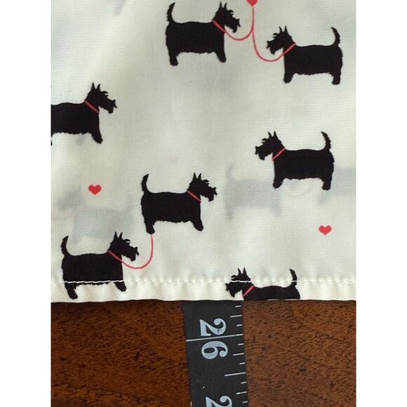 Scottie Dog Tank Top Sz M Ruffled Racer Back Cream Black Coquette Candie’s Heart - Picture 3 of 8